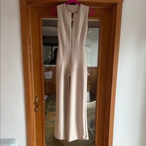 Zara Cream Sleeveless Openback Jumpsuit